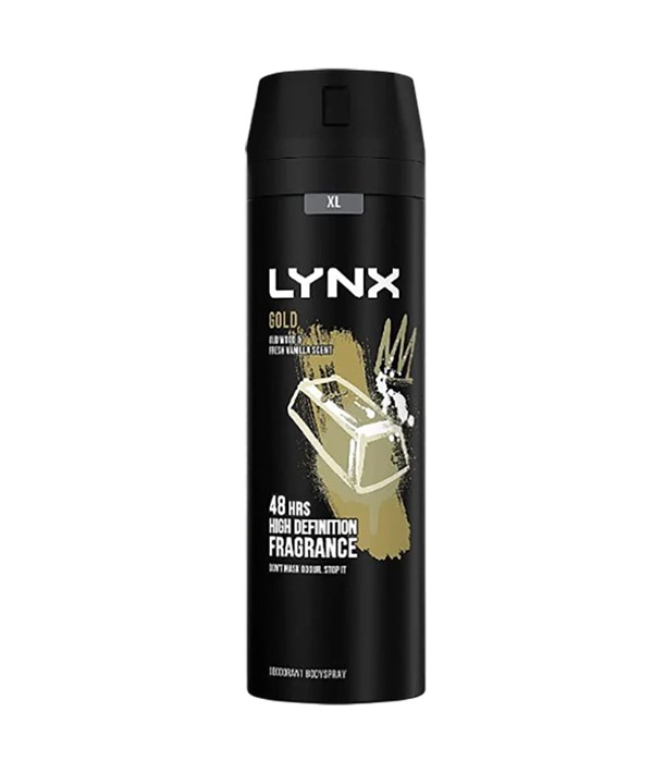 SPRAY POUR LE CORPS PARFUM DE BOIS D'OUD ET DE VANILLE FRAÎCHE LYNX GOLD 
