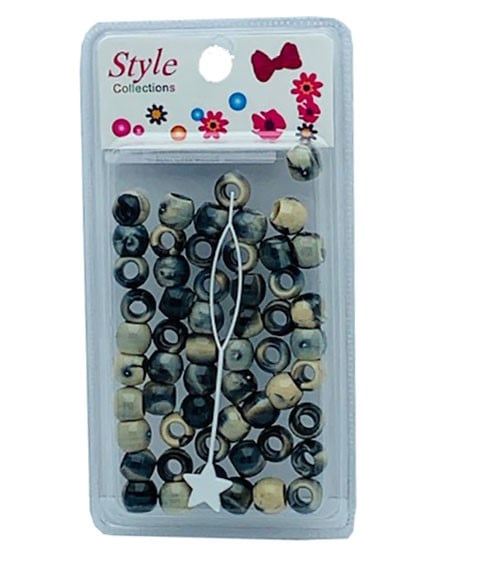 STYLE COLLECTION MOTIF PERLES BD012 NOIR ET BEIGE 